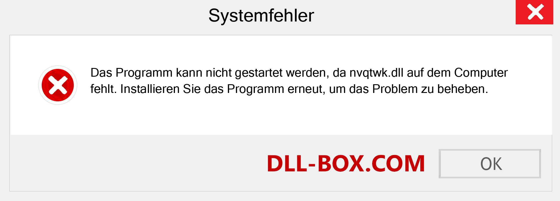 nvqtwk.dll-Datei fehlt?. Download für Windows 7, 8, 10 - Fix nvqtwk dll Missing Error unter Windows, Fotos, Bildern